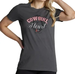 Justin Boots Justin Women's Cowgirl At Heart Tee Charcoal Hot