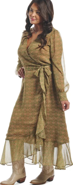 Justin Boots Justin Women'S Wrap Maxi Dress Medallion Floral Clearance
