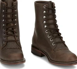 Justin Boots Mckean 7" Lace-Up Roper Brown Hot