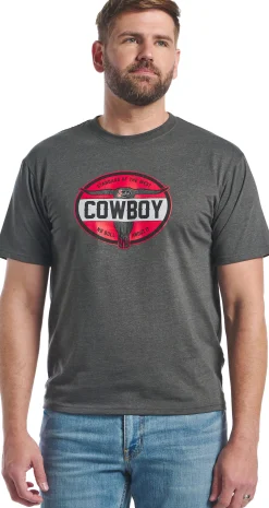 Justin Boots Men's No Bull About It Tee Charcoal