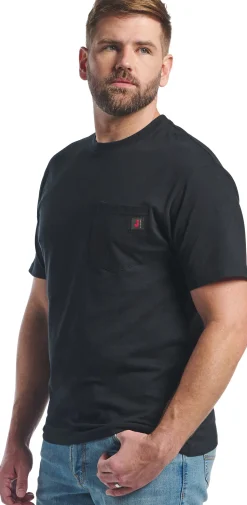 Justin Boots Men's Workwear Pocket Tee Black New