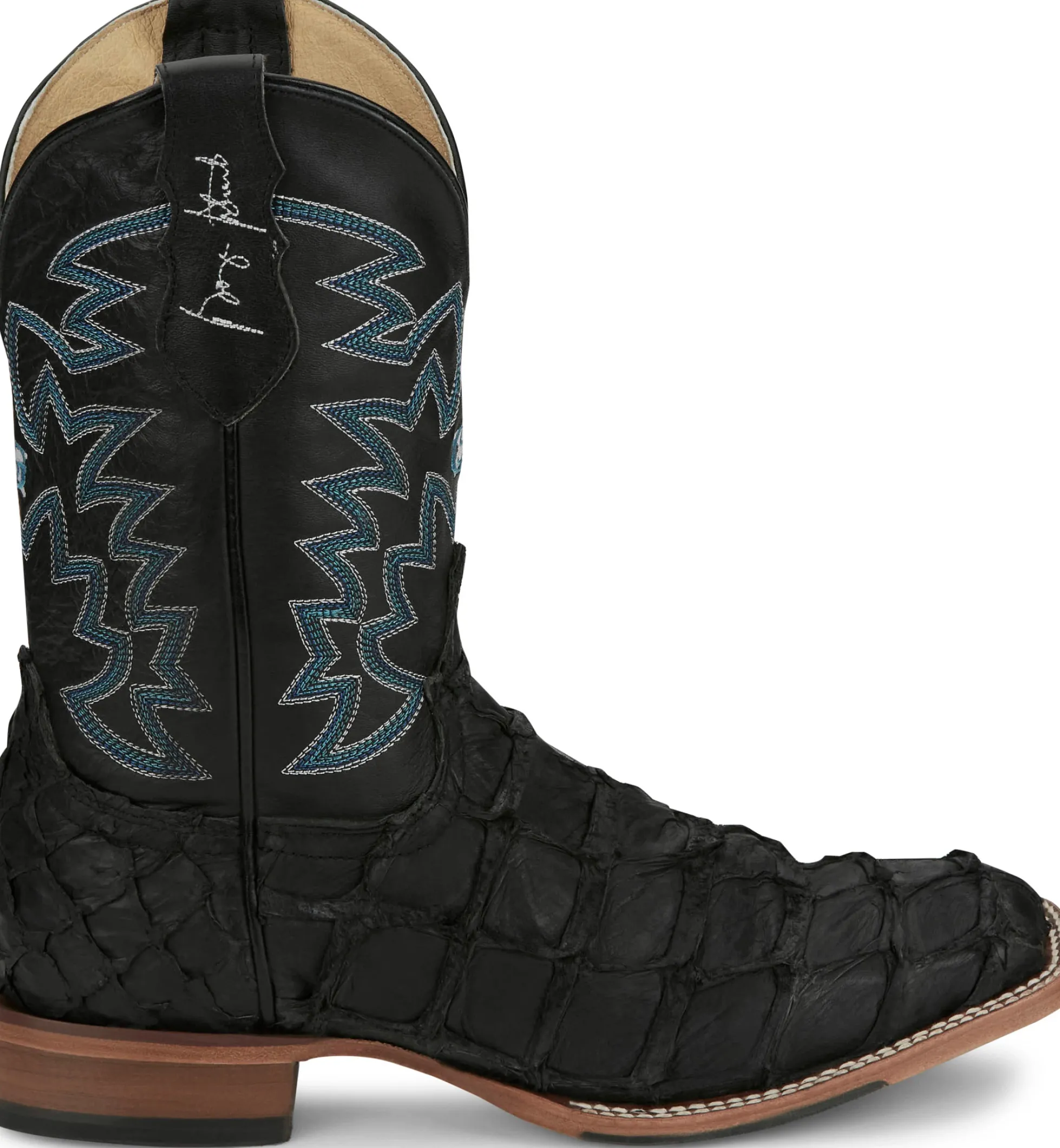 Justin Boots Ocean Front 11" Pirarucu Inky Black Sale