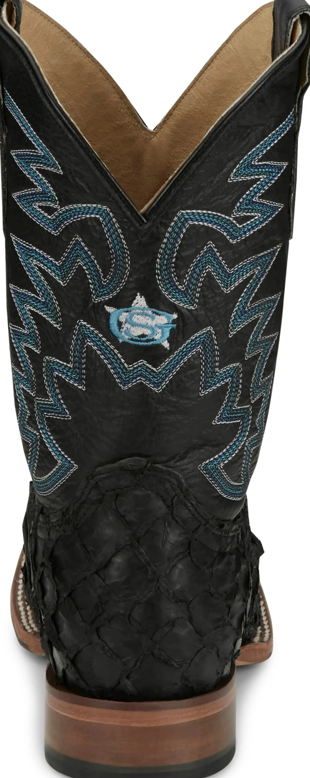 Justin Boots Ocean Front 11" Pirarucu Inky Black Sale