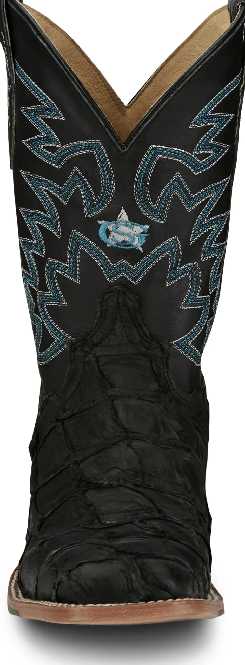 Justin Boots Ocean Front 11" Pirarucu Inky Black Sale