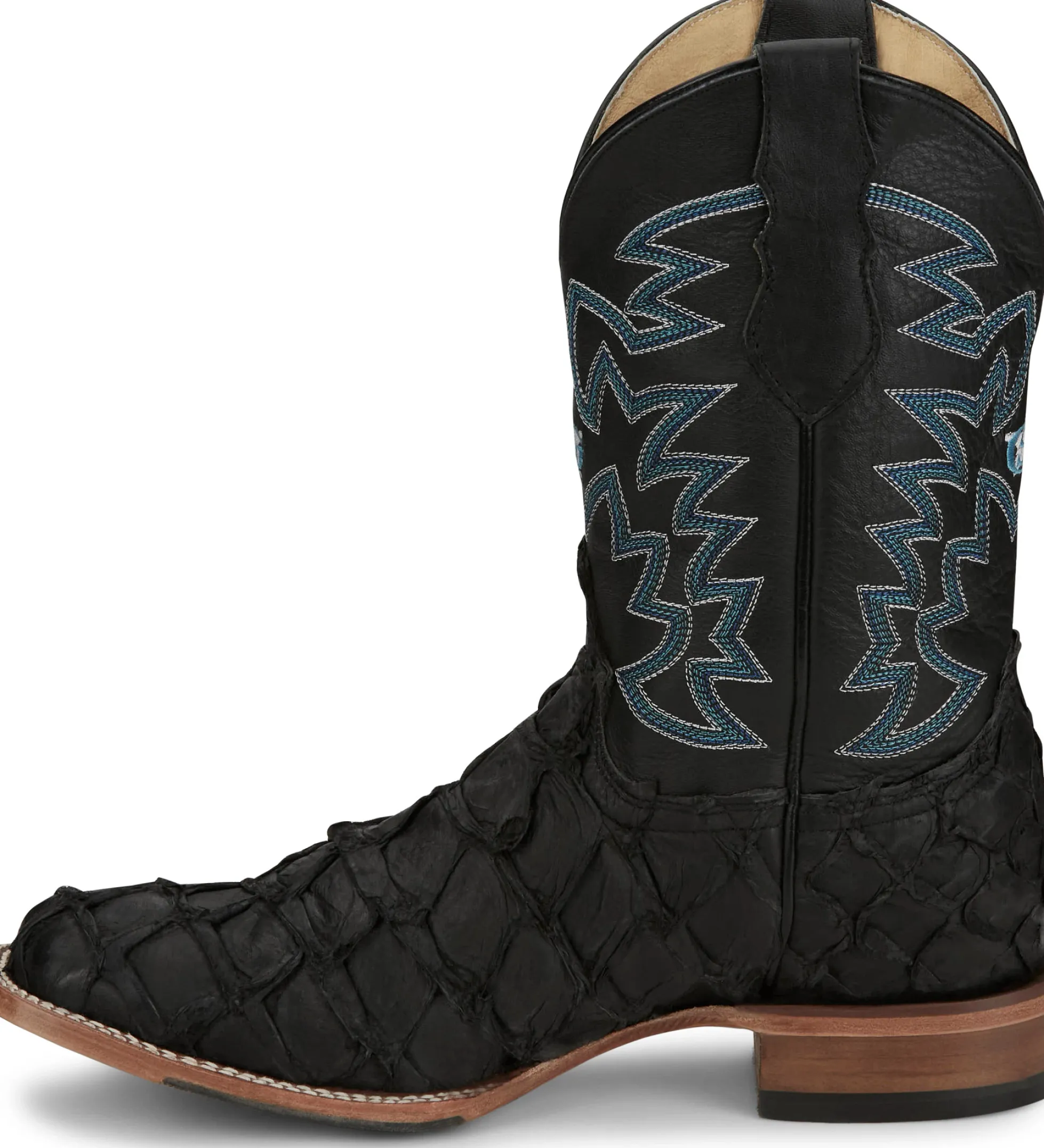 Justin Boots Ocean Front 11" Pirarucu Inky Black Sale