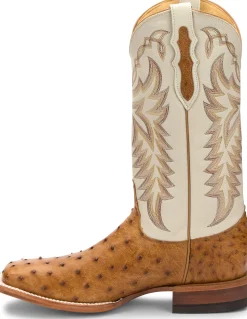 Justin Boots Pascoe 13" Full Quill Ostrich Antique Saddle Outlet