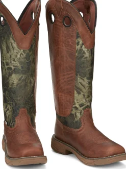 Justin Boots Rush Strike 17" Snake Resisting Russet Outlet