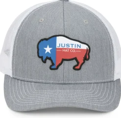 Justin Boots Texas Buffalo Cap Grey New